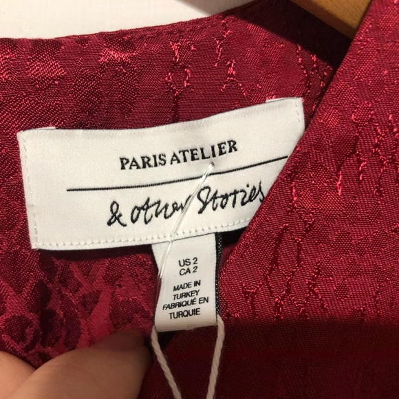 & Other Stories || Jacquard Snake Print Knot-Detail Mini Dress - Picture 11 of 12